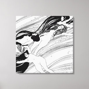 Impressão Em Tela Gustav Klimt - Sangue de Peixe Arte Japonesa Surre
