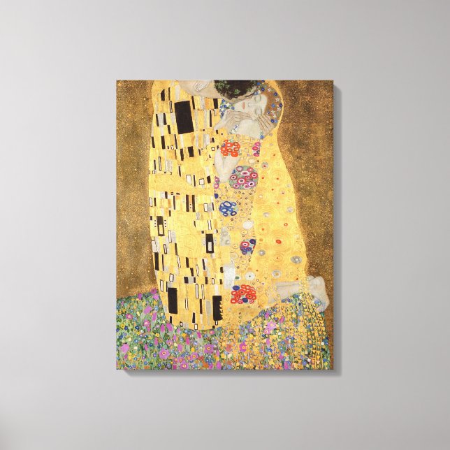 Impressão Em Tela Gustav Klimt | The Kiss, 1907-08 (Frente)
