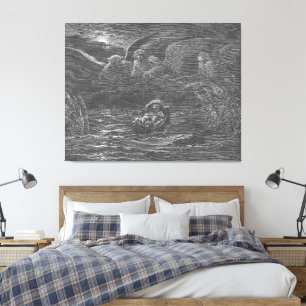 Impressão Em Tela Gustave Doré - A Criança Moisés no Nilo
