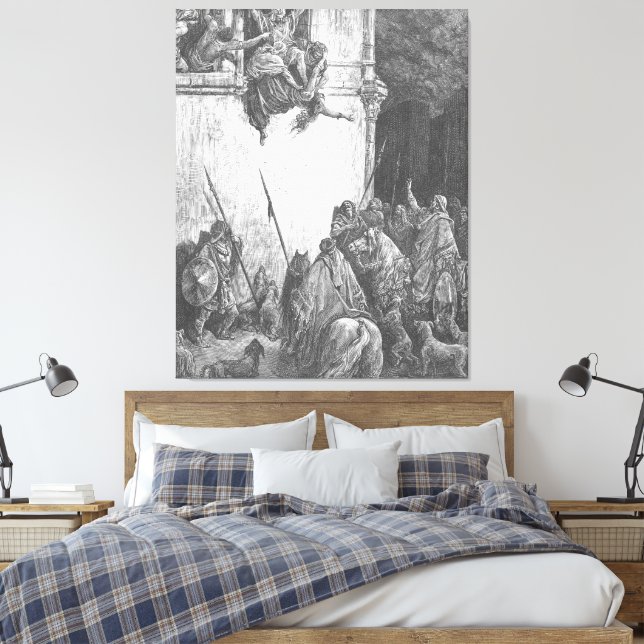 Impressão Em Tela Gustave Doré - A Morte de Jezebel (Insitu(Quarto))