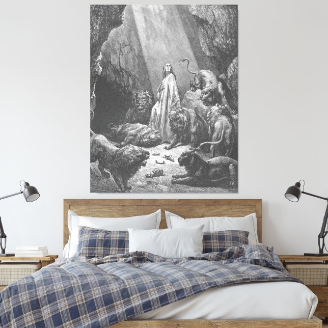 Impressão Em Tela Gustave Doré - Daniel na Cova dos Leões (Insitu(Quarto))