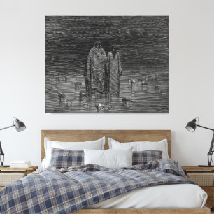 Impressão Em Tela Gustave Doré - Dante e Virgílio no Gelo de Cocito,