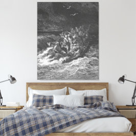 Impressão Em Tela Gustave Doré - Marcos 4 Jesus Acalma a Tempestade 