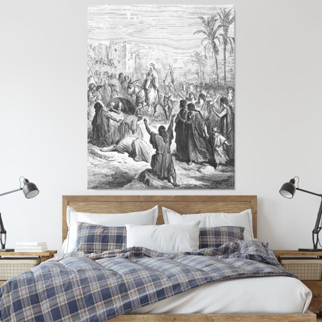 Impressão Em Tela Gustave Doré - Mateus 21 Jesus Entra em Jerusalém (Insitu(Quarto))