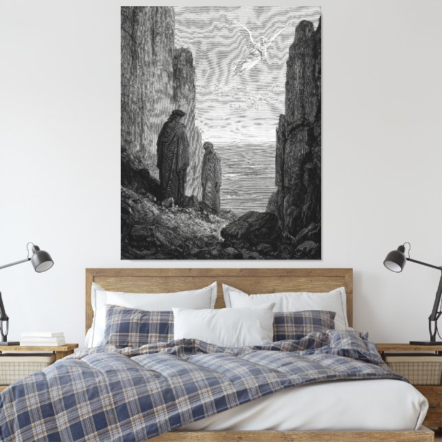 Impressão Em Tela Gustave Doré - O Anjo da Preocupação (Insitu(Quarto))