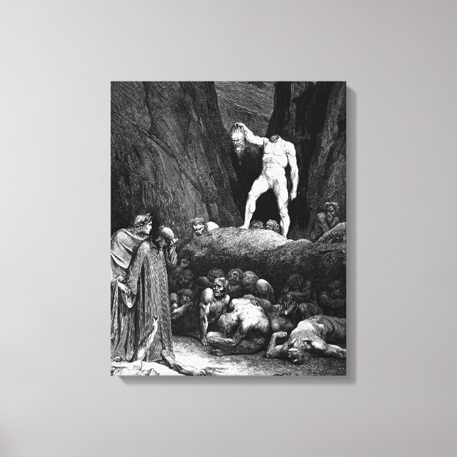 Impressão Em Tela Gustave Doré - Virgílio e Dante Encontram Bertram  (Frente)