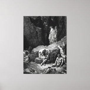 Impressão Em Tela Gustave Doré - Virgílio repreende Dante
