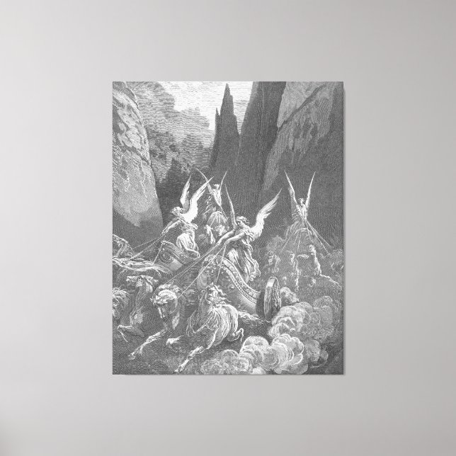 Impressão Em Tela Gustave Doré - Zechariah's Vision of Four Chariots (Frente)