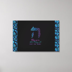 Impressão Em Tela H - Olá Letra Hebraica Bat Mitzvah Quadro de Regis