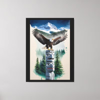 Haida Totem e águia careca
