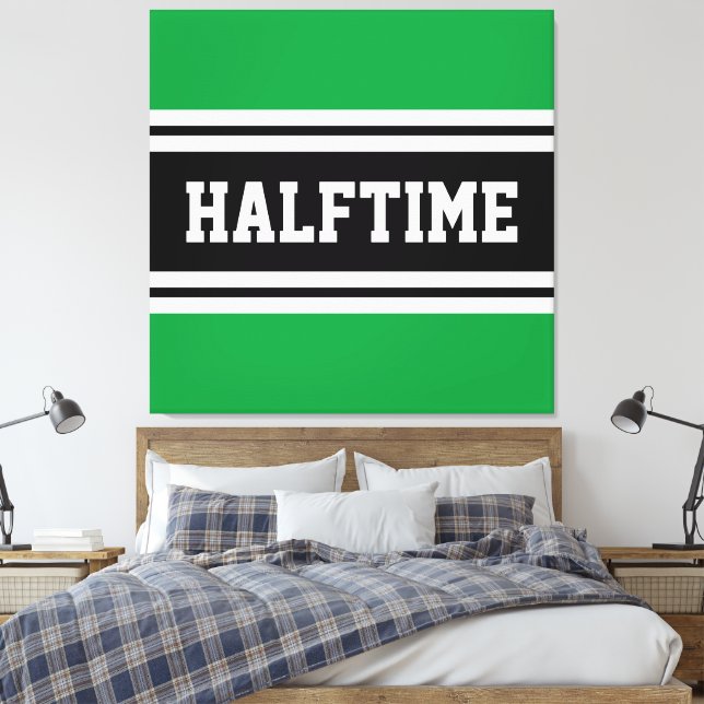 Impressão Em Tela HALFTIME Kelly Green Black Racing Strips (Insitu(Quarto))