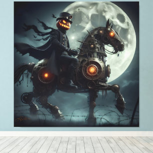 Impressão Em Tela Halloween Steampunk Headless Horseman