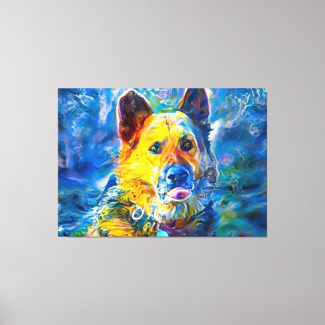 Impressão Em Tela Halo: Retrato de um German shepherd (Frente)