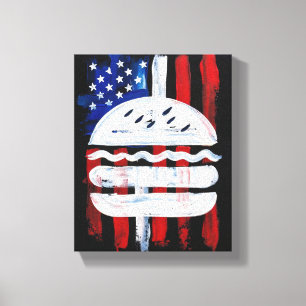 Impressão Em Tela Hamburger América (Pintura Preta Nº 1)