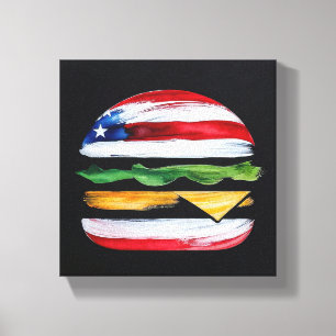 Impressão Em Tela Hamburger América (Pintura Preta Nº 2)