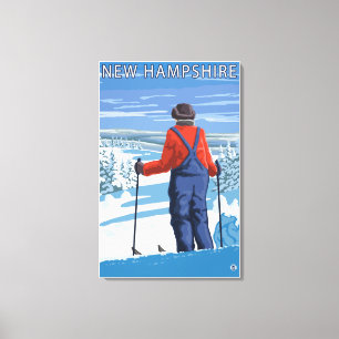 Impressão Em Tela HampshireSkier novo que admira a vista