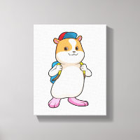 Hamster como Estudante com Mochila e Boné