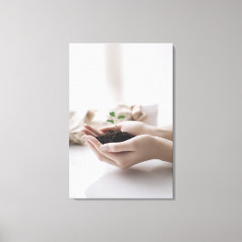 Impressão Em Tela Hands Holding Seedling Growth Hope