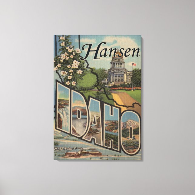 Impressão Em Tela Hansen, IdahoLarge - Letra ScenesHansen, ID (Frente)