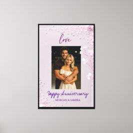 Impressão Em Tela Happy Anniversary Custom