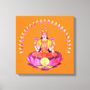 Impressão Em Tela Happy Diwali - Deepalavi Lakshmi Goddese 1