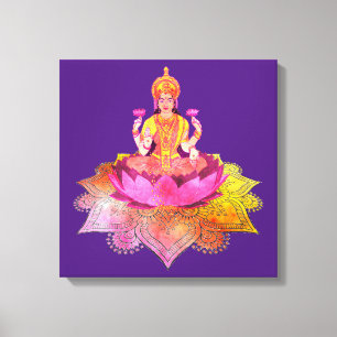 Impressão Em Tela Happy Diwali - Deepalavi Lakshmi Goddese 4