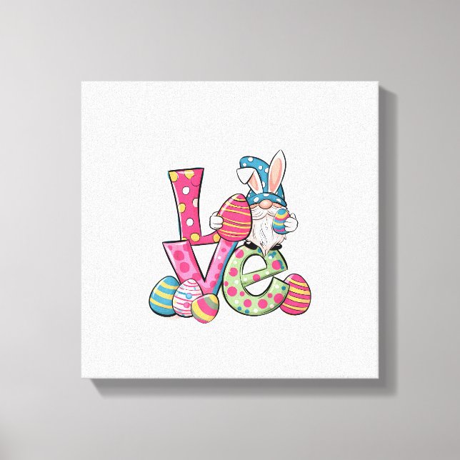 Impressão Em Tela Happy Easter Shirt Gnome Easter Day Love Men Women (Frente)