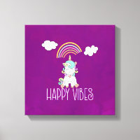 Happy Vibs Typografia Incrível Rainbow & Unicorn