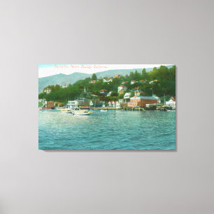 Impressão Em Tela Harborview com iate e barcos de vela