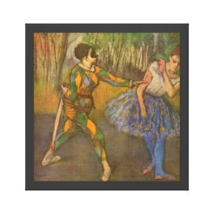 Impressão Em Tela Harlequin e Columbine por Edgar Degas Vintage Art