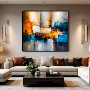 Impressão Em Tela Harmonia Abstrata: Linhas, Luz, Formas