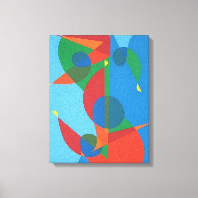 Impressão em Tela Harmonia Azul Abstrata (Frente)