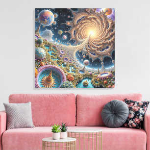 Impressão Em Tela harmonia cósmica abstrato com energia mandala