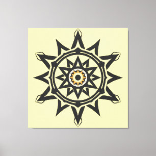 Impressão Em Tela Harmonia Eterna Mandala - Geometria divina em Dour