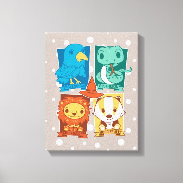 IMPRESSÃO EM TELA HARRY POTTER™ | CASAS DE HOGWARTS™ (Frente)