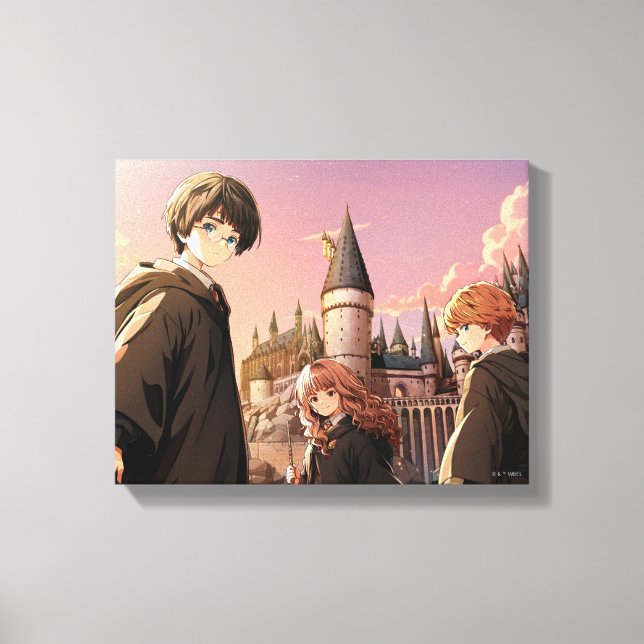 Impressão Em Tela HARRY POTTER™ Hermione & Ron HOGWARTS™ Cena de Ani (Frente)