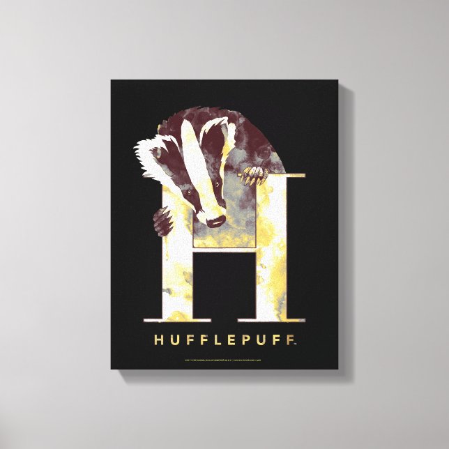 Impressão Em Tela Harry Potter | HUFFLEPUFF™ Texugo Aquarela (Frente)