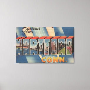 Impressão Em Tela Hartford, Connecticut - Cenas com Letra Grande 4
