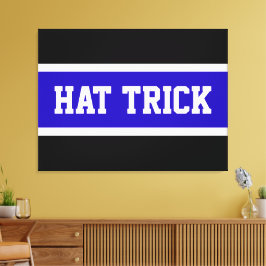 Impressão Em Tela HAT TRICK Royal Blue White Hockey Strips