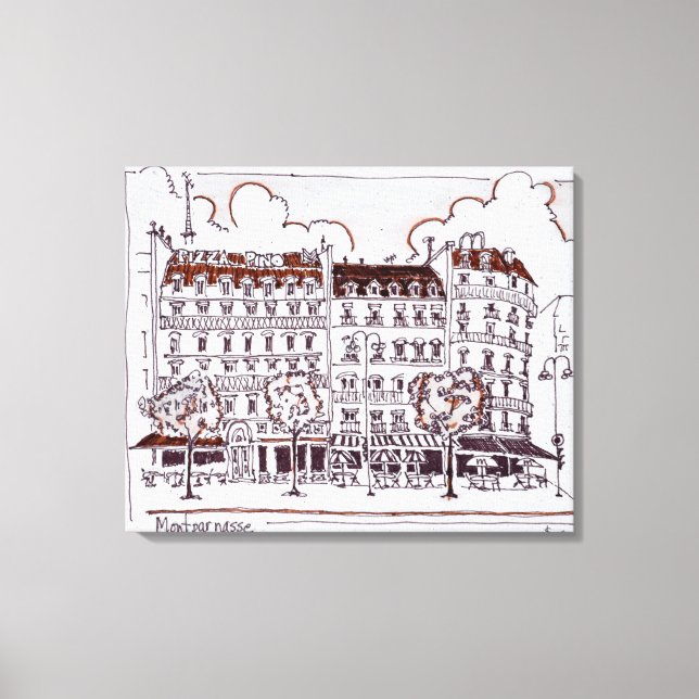 Impressão Em Tela Haussmann Típico | Boulevard Montparnasse, Paris (Frente)