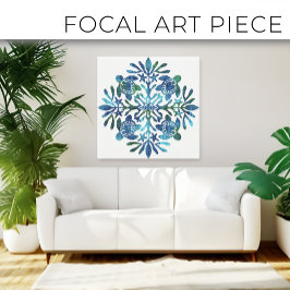 Impressão Em Tela Havaiana Quilt Honu (tartaruga marinha)