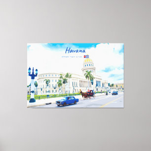 Impressão Em Tela Havana, Cuba - Cartaz Clássico de Soul Antigo