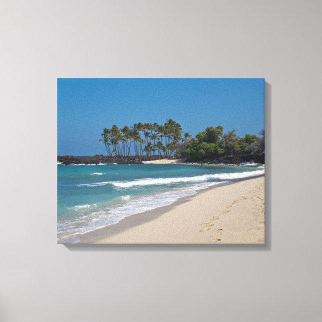 Impressão Em Tela Hawaii Beach com pegadas na areia (Frente)