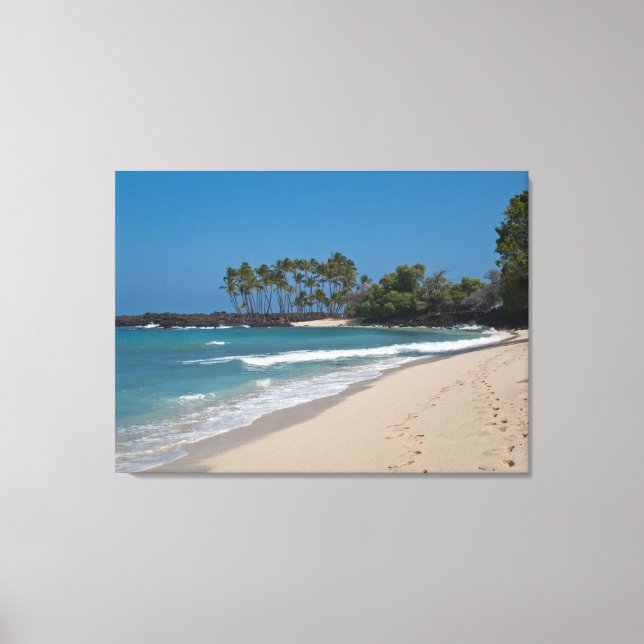 Impressão Em Tela Hawaii Beach com pegadas na areia (Frente)