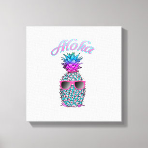 Impressão Em Tela Hawaiian colorido do abacaxi Aloha