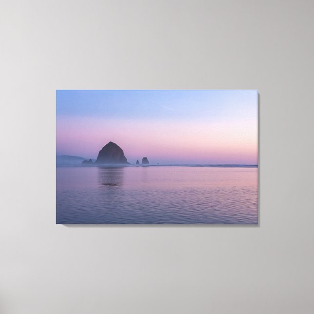Impressão Em Tela Haystack Rock ao Pôr do Sol (Frente)