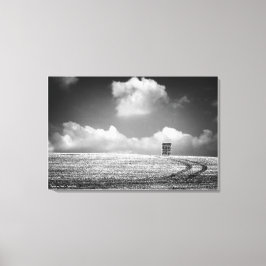 Impressão Em Tela Haystacks and Tracks, belas artes, preto e branco