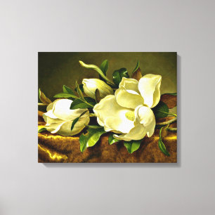 Impressão Em Tela Heade - Magnolias no Dourado Velvet Cloth