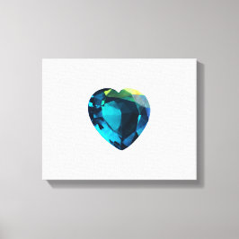 Impressão Em Tela Heart Aquamarine