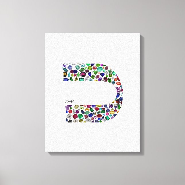 Impressão Em Tela Hebraico - Letra 'CHAF' (Frente)